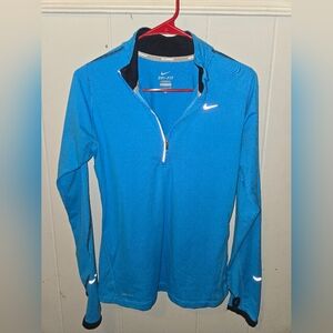 Womens Nike Blue Long Sleeve Dri-FIT Shirt Half Zip Small
